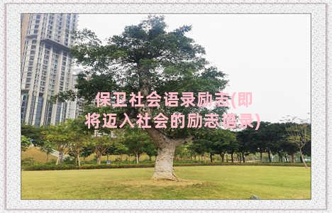 保卫社会语录励志(即将迈入社会的励志语录)